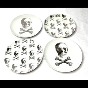 Salad plates skulls & bones lot of 4